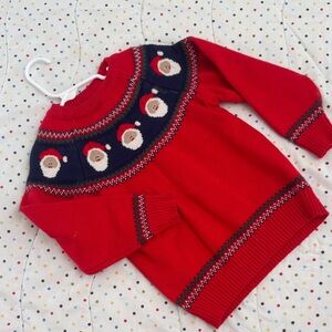 Festive Red Sweater with Santa Design